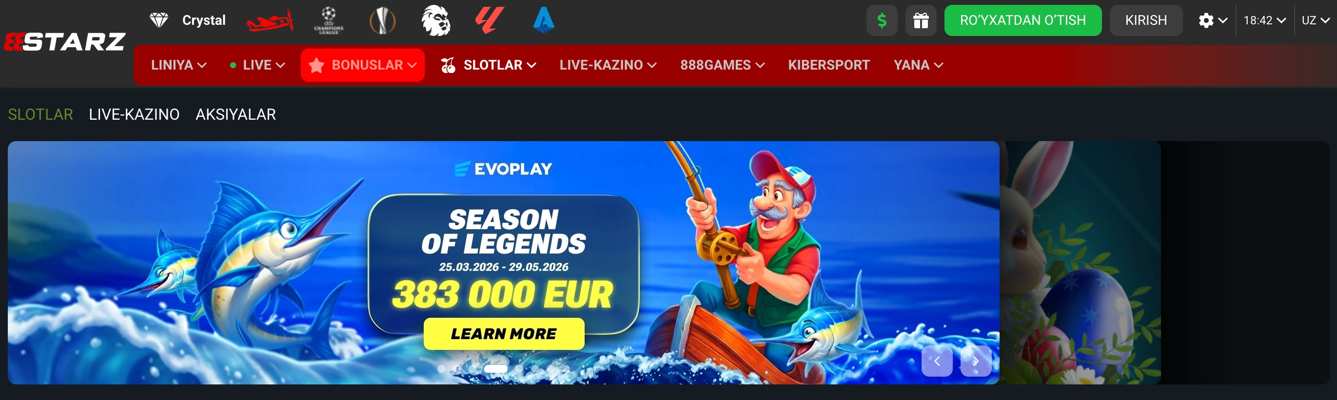 888Starz Casino UZ – ish stoli va Android ilovasi onlayn kazino 2026