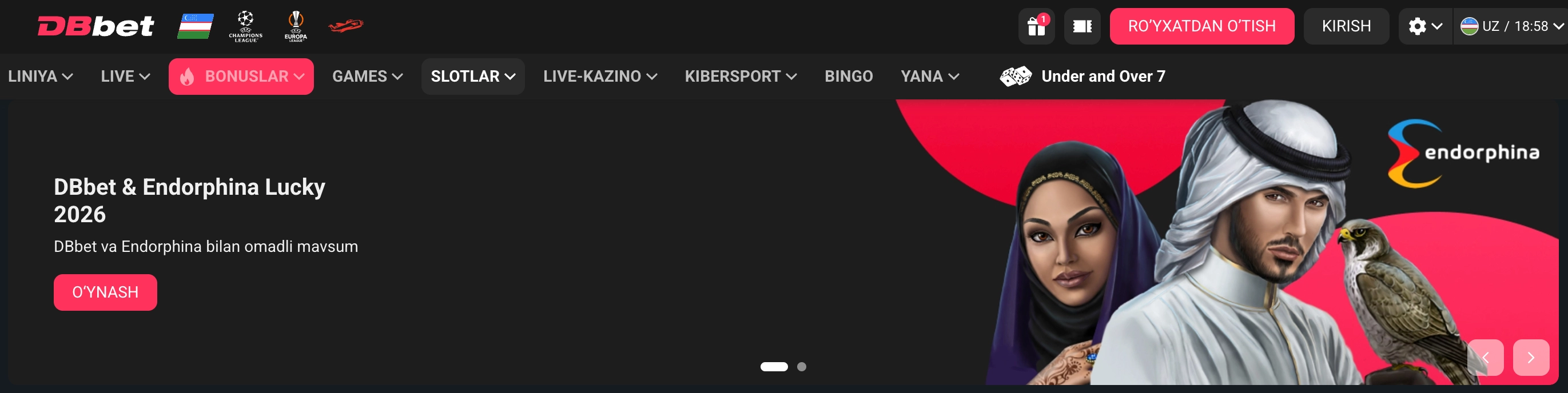 Db Bet UZ – sport tikish va kazino o'yinlari onlayn 2026
