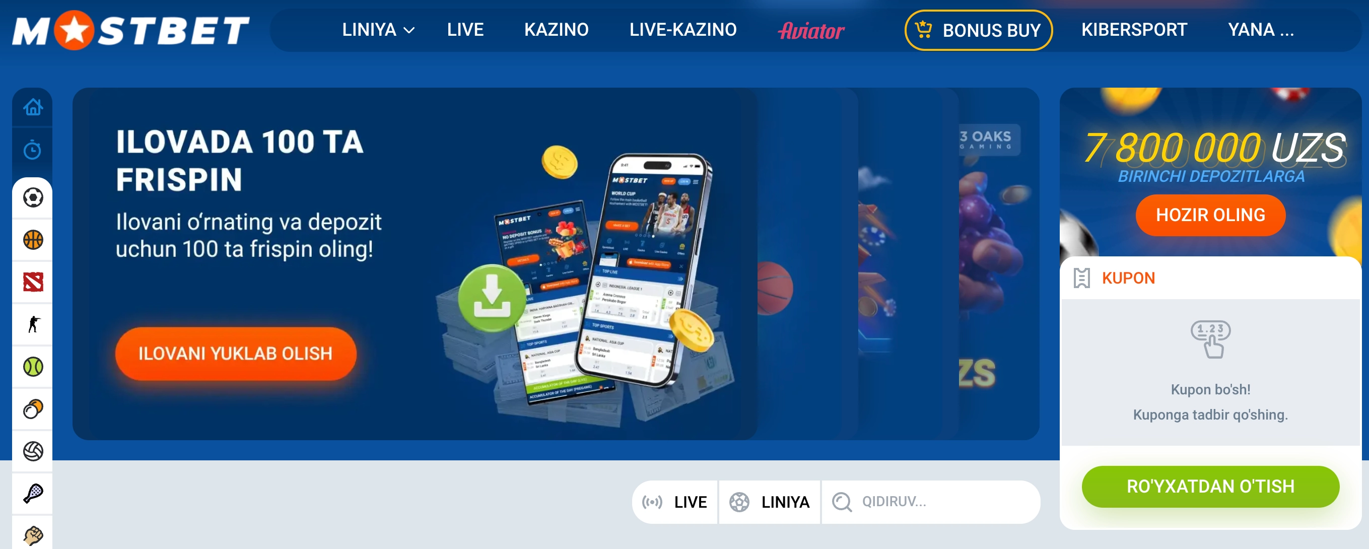 Mostbet Casino UZ – tezkor depozit va xush kelibsiz bonusi 2026