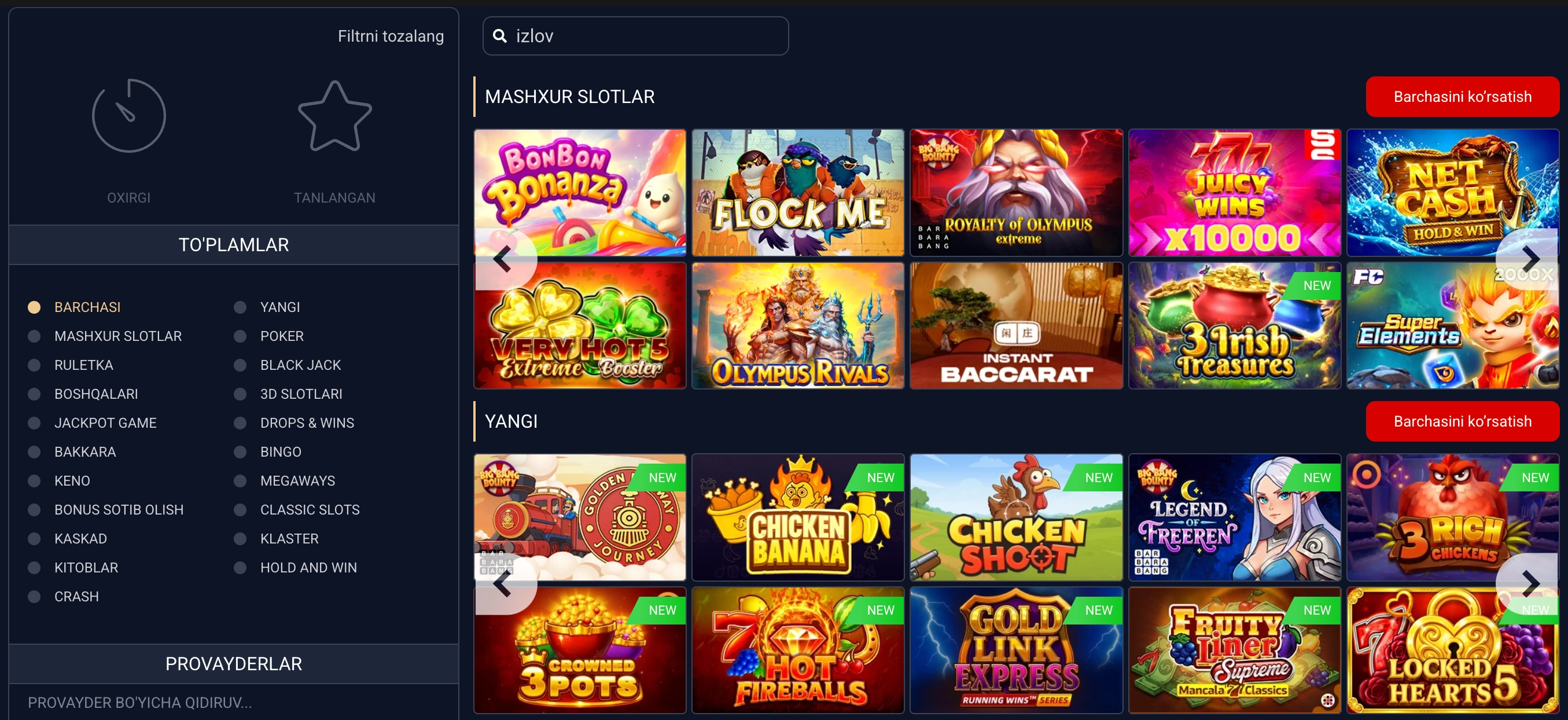 Casino onlayn UZ o'yinlari – slotlar blackjack ruletka Aviator 2026